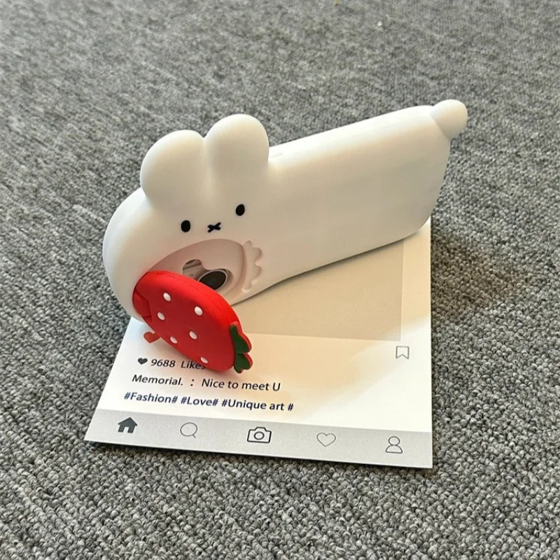 Cute Miffy Phone Case for IPhone 16 15 Pro Max 14 Plus 13 Strawberry Art Silicone Ultra Thin Shockproof Flip Camera Lens Cover