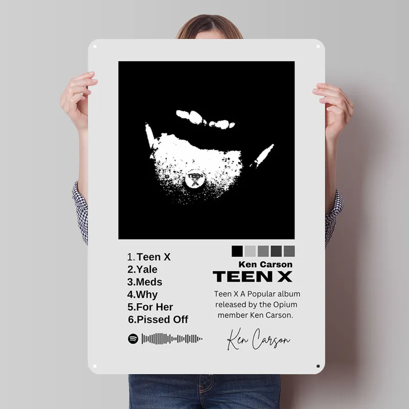 

Ken Carson Teen X Album Cover Metal Poster Vintage Metal Signs Decoration Bedroom Custom Retro Tin Sign for Wall Art Decoration