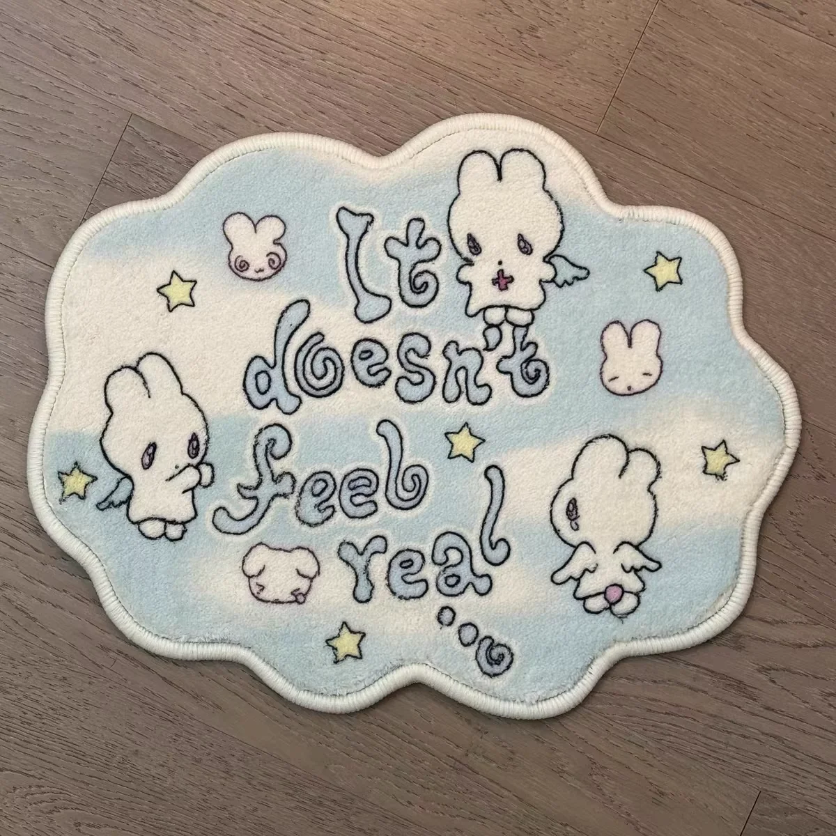 VIKAMA mignon ange lapin Imitation cachemire tapis décoration salon tapis miroir avant couverture paillasson tapis pour chambre