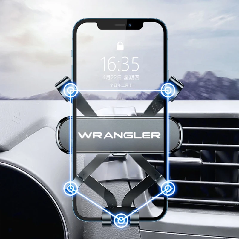 Phone Holde Car For Jeep Wrangler 2018-2024 Mobile Support Special Fixed Bracket GPS Base Mount Stand Interior Accessories