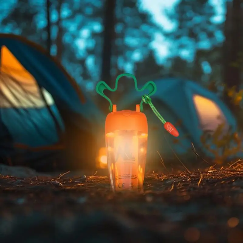 

360 Degree Tent Lighting Camping Light Carrot Camping Lantern With 4 Light Modes Portable Atmosphere Lighting Tent Lamp