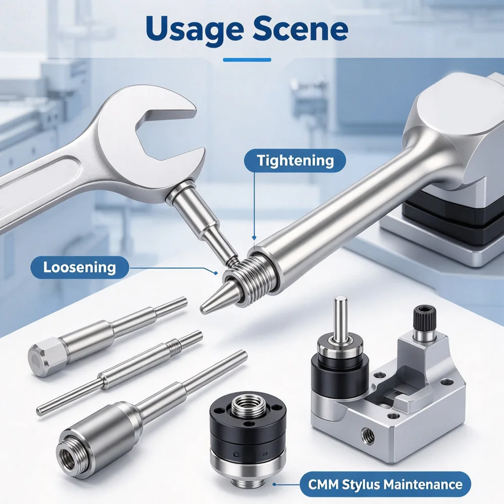 Carbide-Steel Touch-Probe Wrench For M2-M3 Threaded Stylus-Handle Tools Coordinate Measuring Machine CMM Inspection Accessories