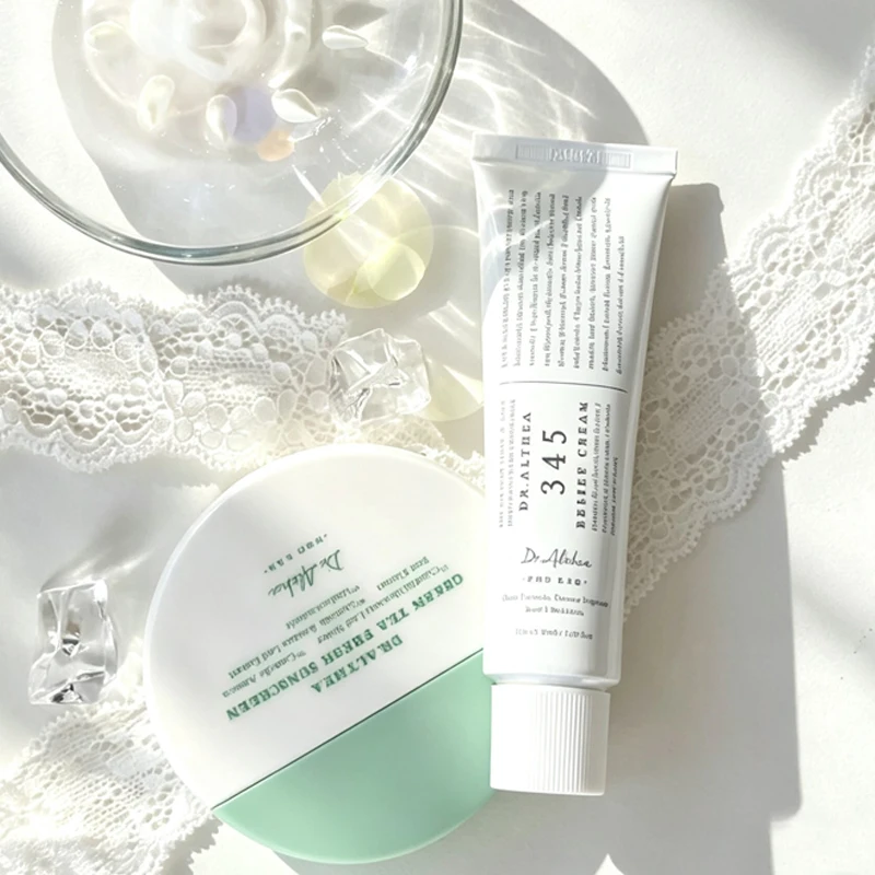 Dr.Althea 345 Relief Cream and Green Tea Fresh Sunscreen Gentle Calming Moisturizing Daily Face Care Cosmetic for All Skin Types