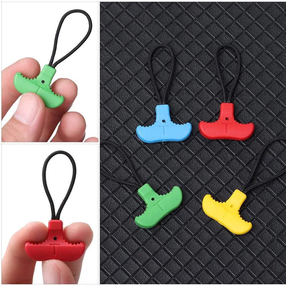 5Pcs Colorful  Bags Clothing Puller Replacement Pull Fixer T-shaped Zipper Backpack Zipper