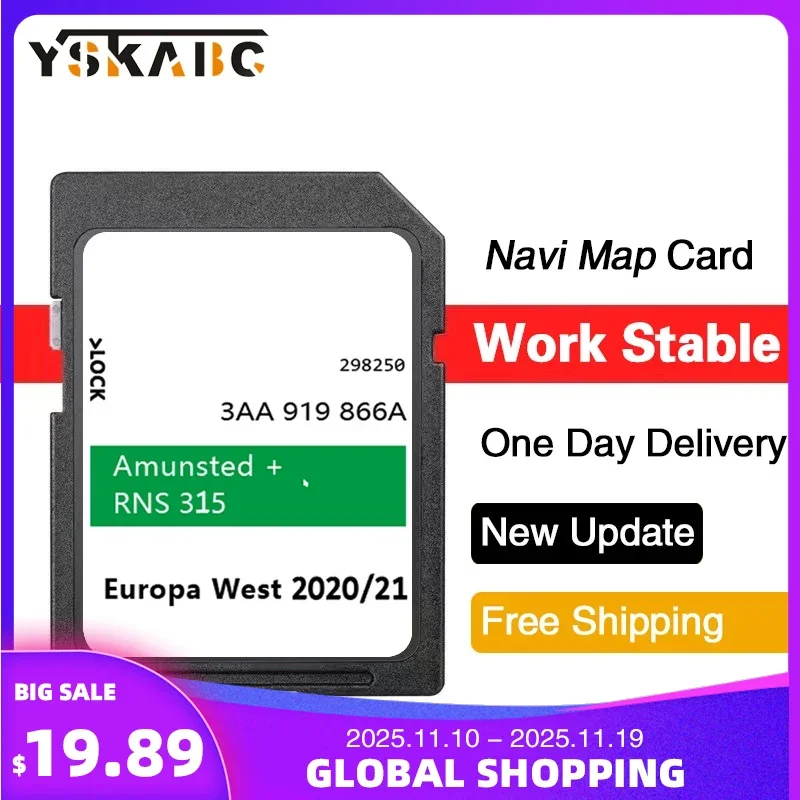 

2020-2021 Amunsted+ for Skoda Yeti Praktik Fabia Roomster Octavia Superb Rapid Navigation RNS 315 SD GPS Card Update Europe Map
