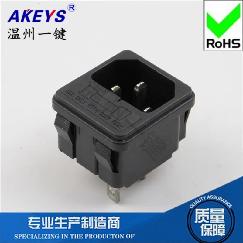 AC-02 Female seat AC power socket Double buckle Without ears Insured With card slot Pin word socket Solid copper