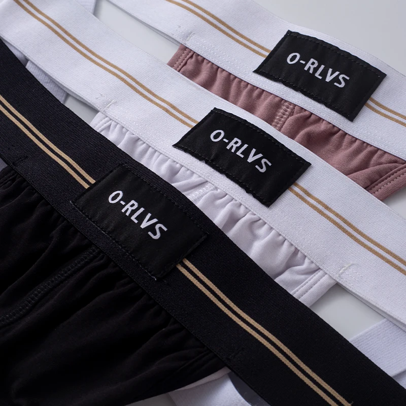 ORLVS G-strings Underwear Non-feeling Lable Raside Pouch Super Large Wide 5cm Elastic Band Environmentally Friendly Dyeing Pants