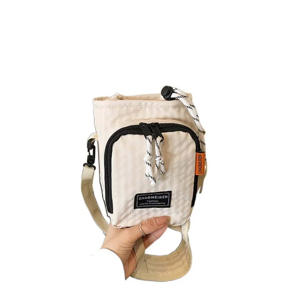 

Повседневная сумка-переноска для бутылки с водой, большая вместительная нейлоновая сумка через плечо в японском стиле с регулируемым ремнем на одно плечо