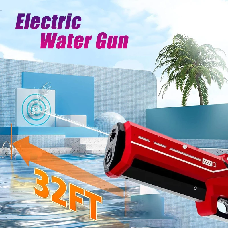 Adult Electric Water Gun Automatic Water Suction Waterproof Design Automatic Water Gun Pool Beach Outdoor Party Toy for Children