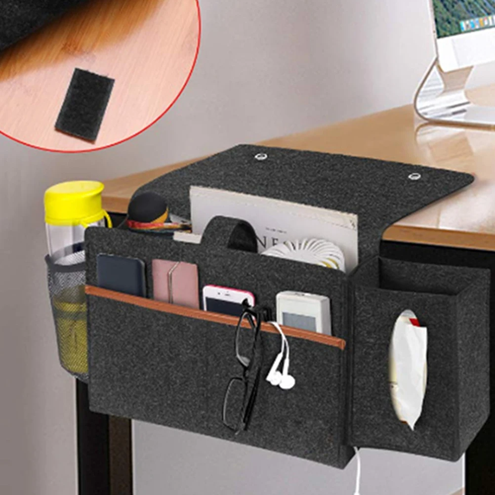 

Felt Storage Bag Bedside Hanging Organizer For Laptop Phone Books Under Mattress Slim Design Bedroom Sofa Dorm
