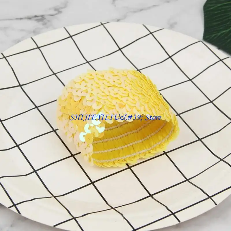 

E21F Fashionable Sparkling Sequins Cuffs Elastic Arm Sleeves for Women and Girls Various Party Costume Decorative Oversleeves