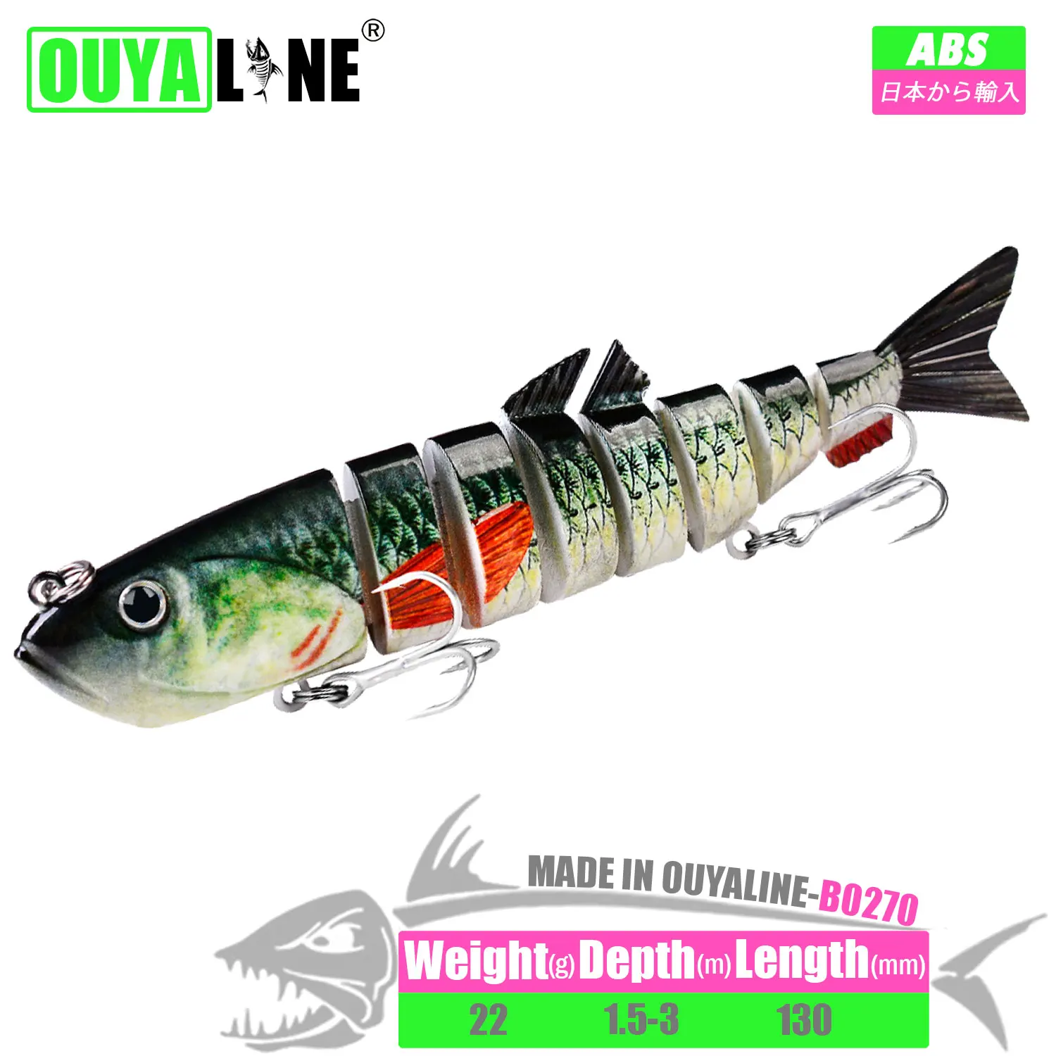 

Fishing Lure 8-Segments Swimbait 22g 13cm Isca Artificial Multi Jointed Hard Baits Sinking 1.5-3m Wobblers Tackle Seabass Leurre