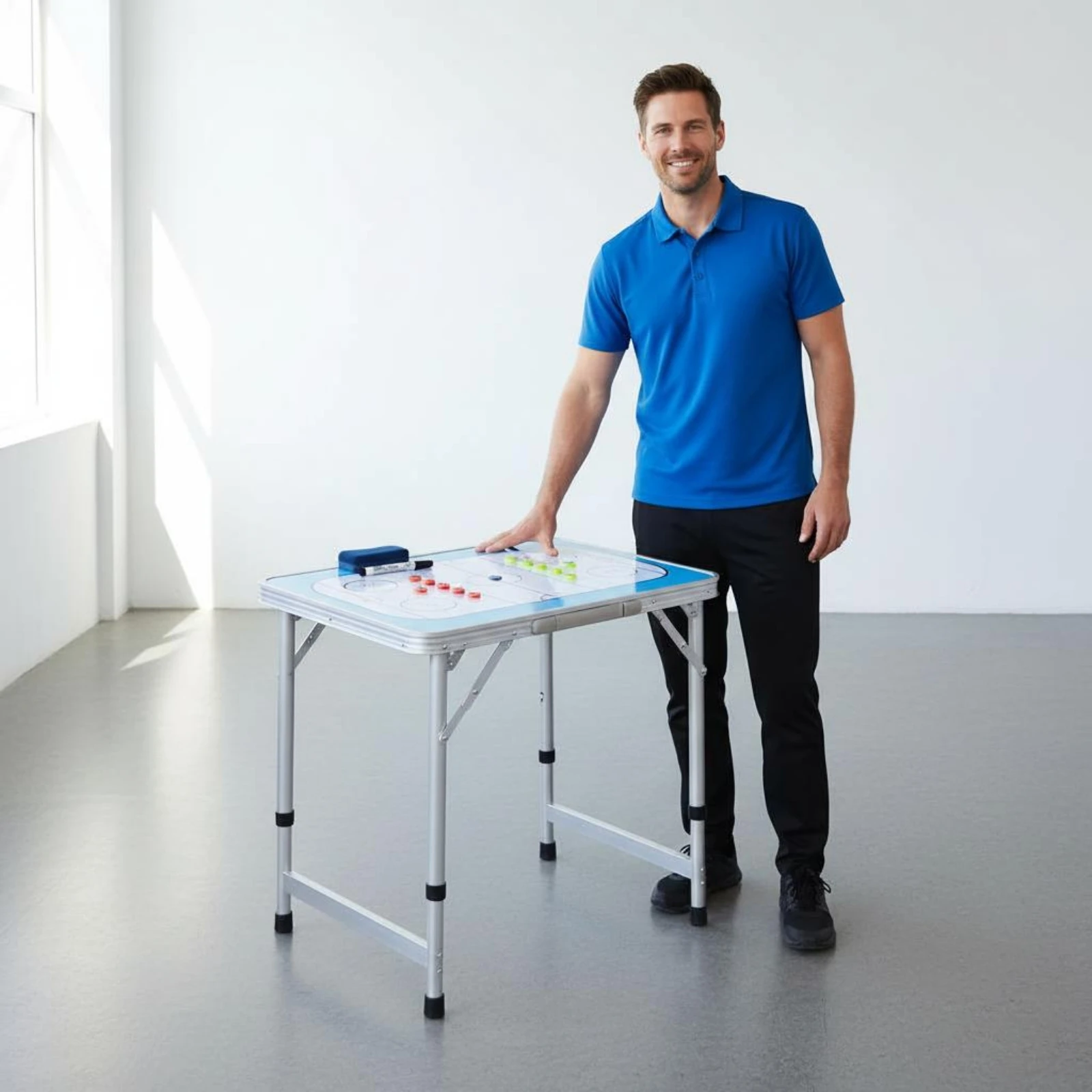 Folding Hockey Desk Board Foldable Hockey Coaching Board Sports Training Gear Tabletop Long-Lasting for Trainers