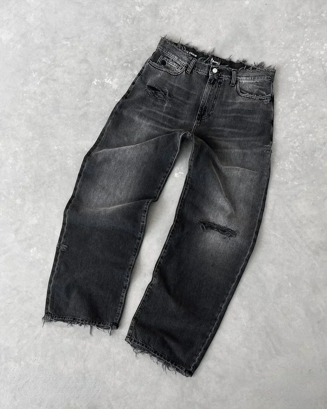 Gewassen Gescheurde Jeans Mannen Amerikaanse Retro High Street Paar Tas Borduurkwaliteit Is Hoger dan Leeftijdsgenoten In Alle Seizoenen