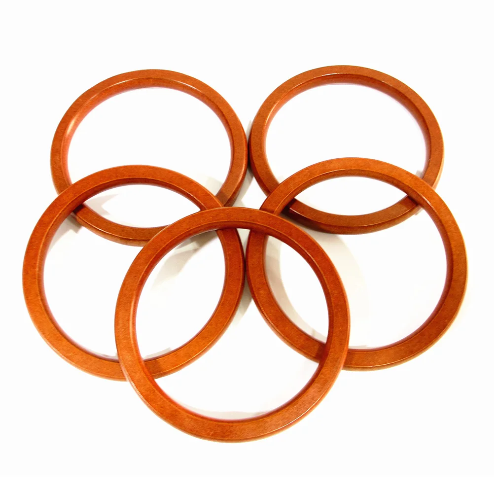 

4pcs Wooden Rings Handbag Handle 11Cm Unfinished Wood Craft Diy Accessories For Bag Tote Pendant Connector Solid Ring Craft