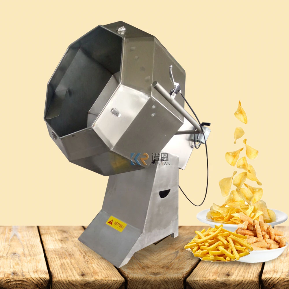 Electric Drum Potato Chips Seasoning Machine Octagonal Candy Seasoning Machine Snack Food Flavour Mixer Machine