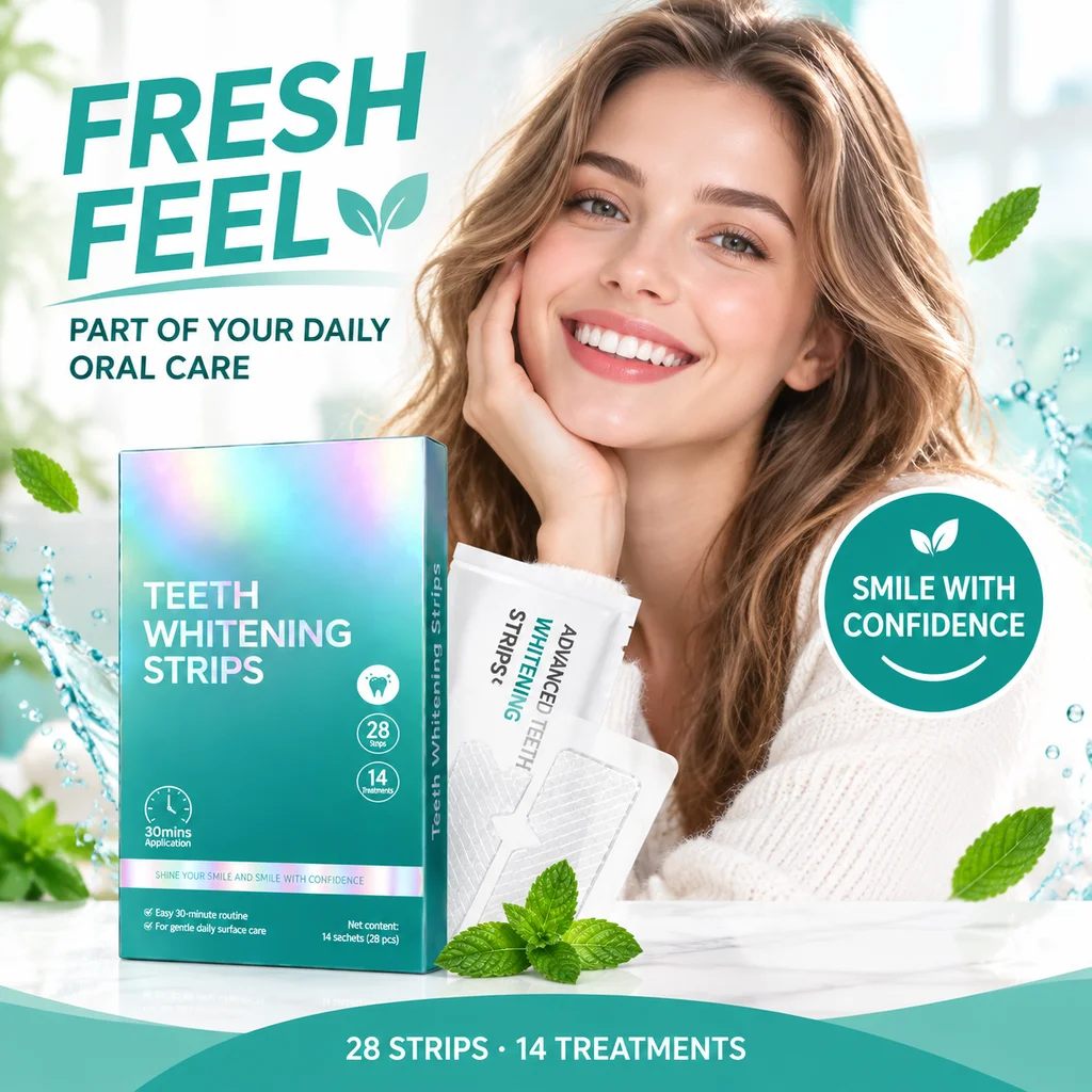 Teeth Brightening Strips For Sensitive Teeth Enamel Safe Coffee Tea Stain Removal Fresh Breath Portable Gentle Oral Care Strips