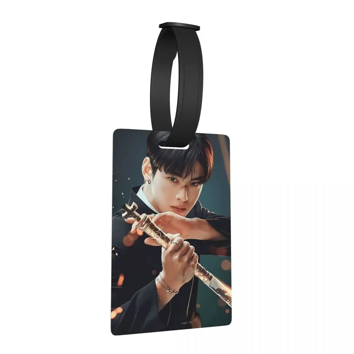 

Cha Eunwoo Luggage Tags Suitcase Accessories Travel Portable Baggage Boarding Tag Label Holder ID Name Address