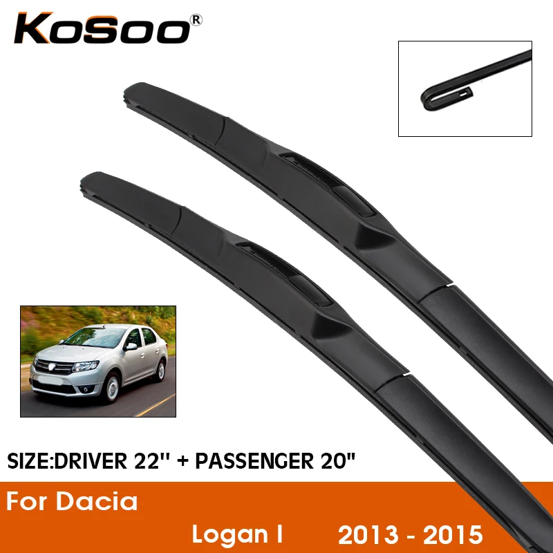 

Car Wiper For Dacia Logan I 2013-2015 Windshield Rubber Silicon Refill Front Window Wiper 22"+20" LHD RHD Auto Accessories