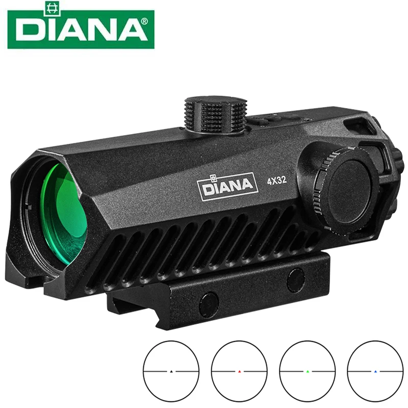 

Diana 4X32 Scope 20Mm Optics Reflex Sight Scope Caliber Hold Recoil 223/5.56 308/7.62 Hunting Rifle Gun Refile Red Dot Scope