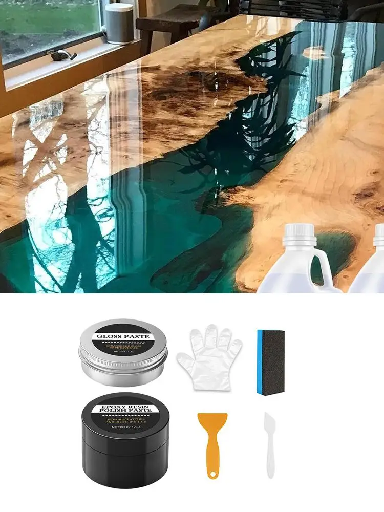 Resin Polishing Compound Set Epoxy Scratch Repair Paste Luster Restoration Kit for Beginners Handmade Art & Craft Maintenance