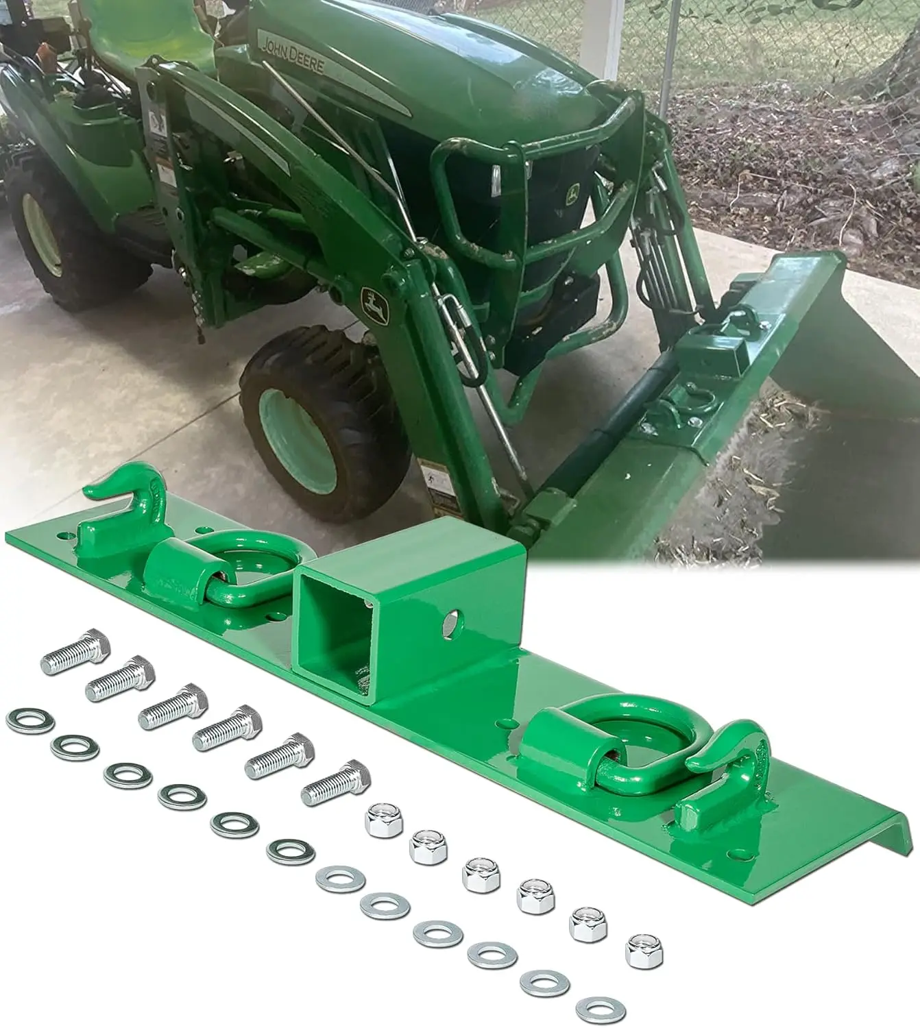 

Для John Deere 4100 4010 4110 4115 2320 2520 2720 1025r 2025r 2032r 2038r 3032e, крючки для захвата ковша трактора, D-образные кольца и приемник 2 дюйма