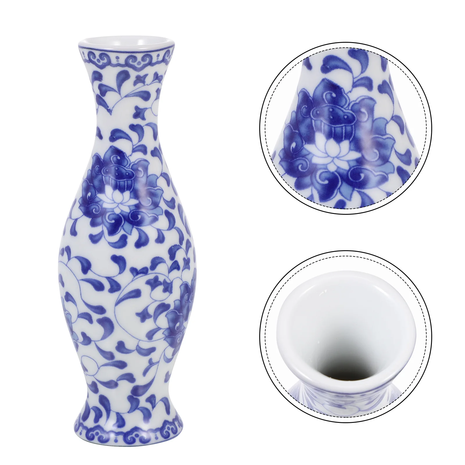 

Form Blue Large White Flower Vase Decorative Home Oriental Porcelain Small Ceramic