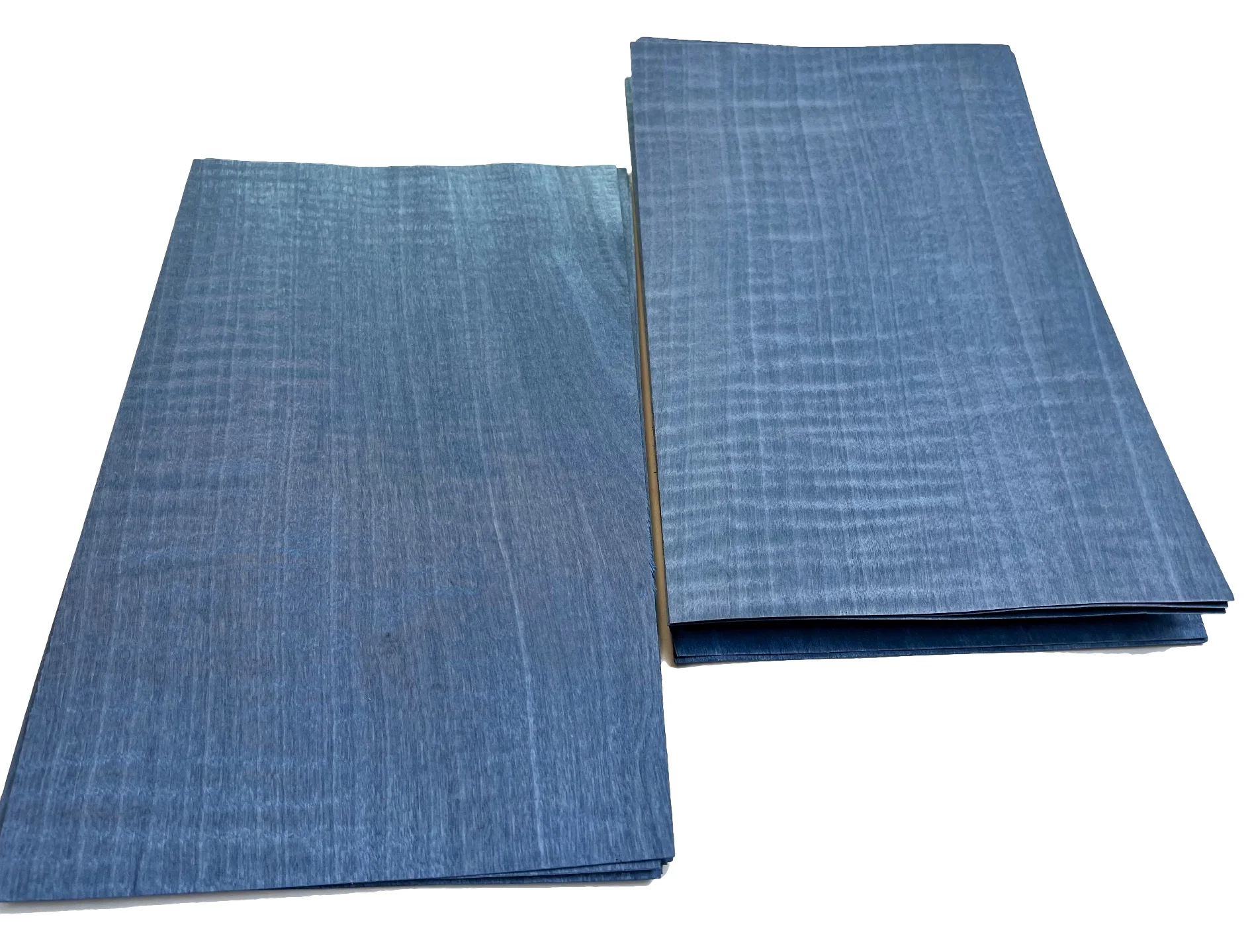 Revestimiento de madera teñida, 5 unidades por lote, longitud: 250x140mm, grosor: 0,4-0,5mm, sombra de arce azul