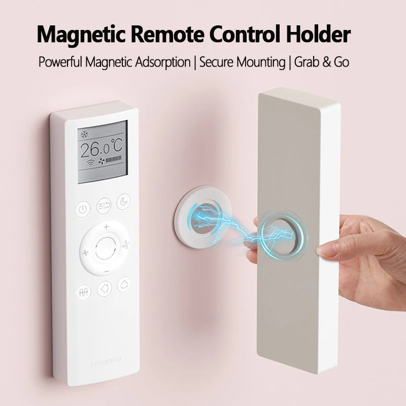 Magnetic Remote Control Holder No Drill Adhesive Wall Mount Strong Magnetic TV AC DVD Remote Organizer Storage Home Office
