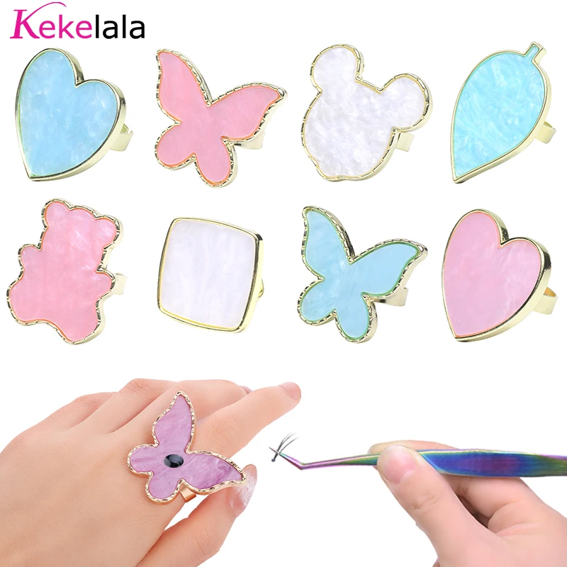 Kekelala Eyelash Extension Acrylic Glue Ring Holder False Eye Lash Resin Glue Pallet Nail Art Pigment Stand Makeup Tools