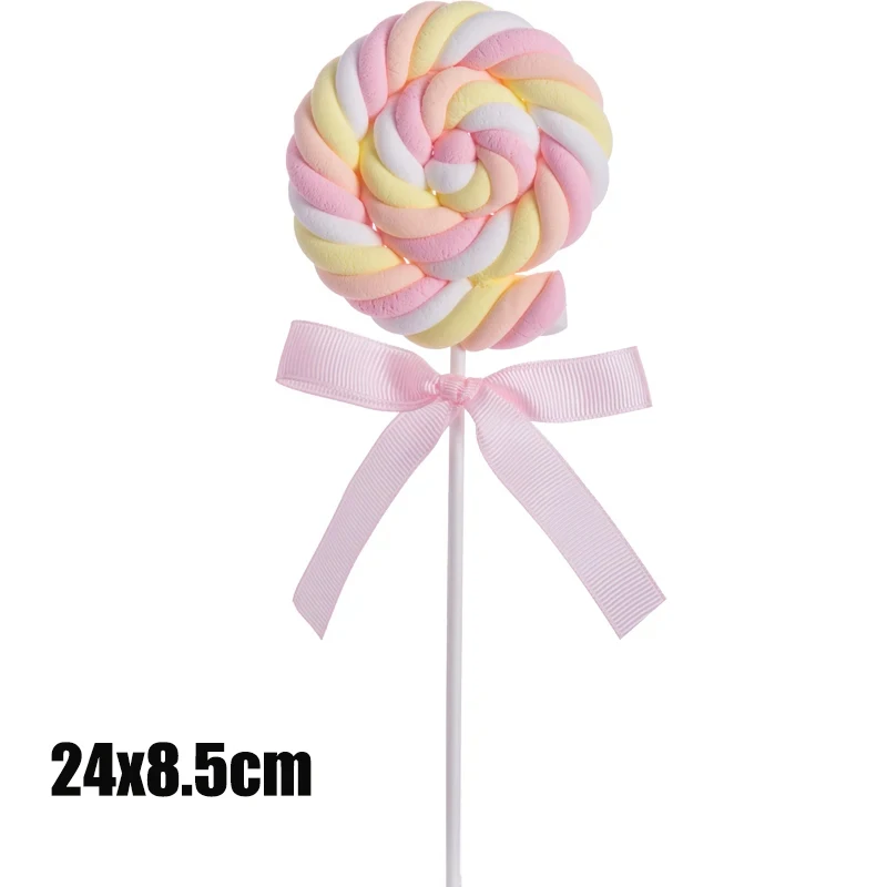 Simulation Cotton Lollipop Fake Candy Model Sweet Shop Window Display Props Children\'s Photography Ornaments Wedding Scene Decor