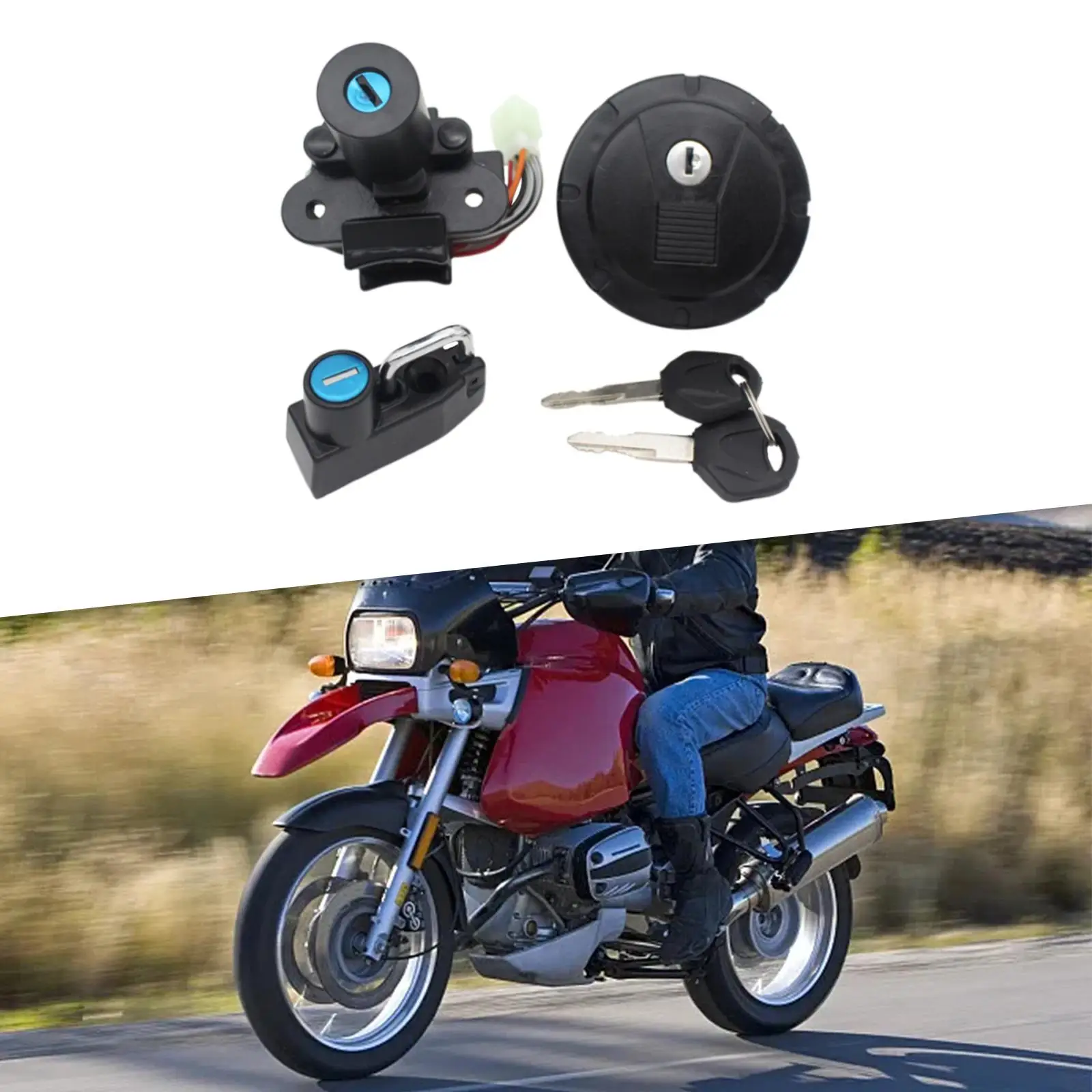 Fuel Gas Tank Cap Lock Cover with Keys for Kawasaki Klx250 Klx250SF