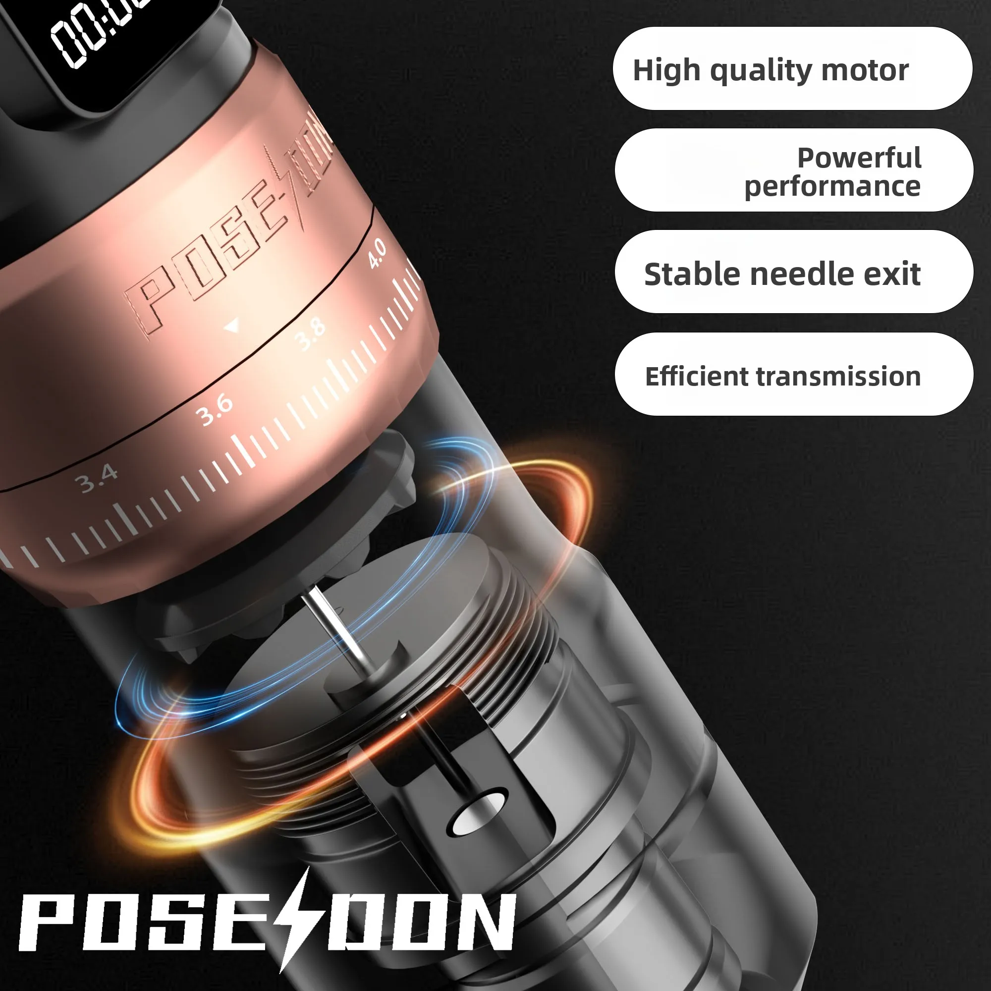 Star Track Poseidon Tattoo Pen Adjustable Stroke All-in-One Machine Cutting Wire Fog Tattoo Battery Pen Performance Machine