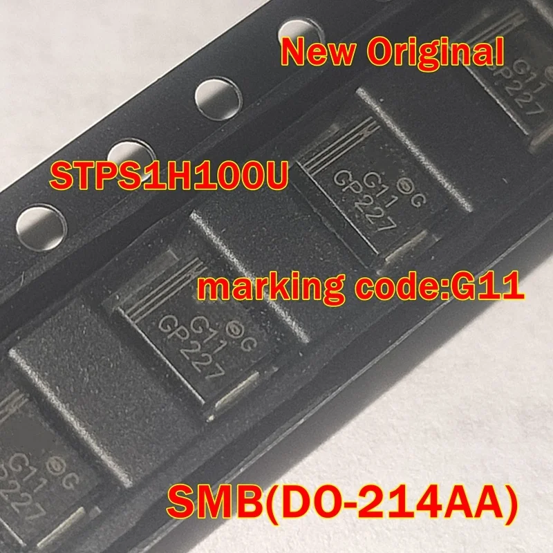 

10pcs to 1000pcs STPS1H100U SMB(DO-214AA) New Original marking code:G11 HIGH VOLTAGE POWER SCHOTTKY RECTIFIER