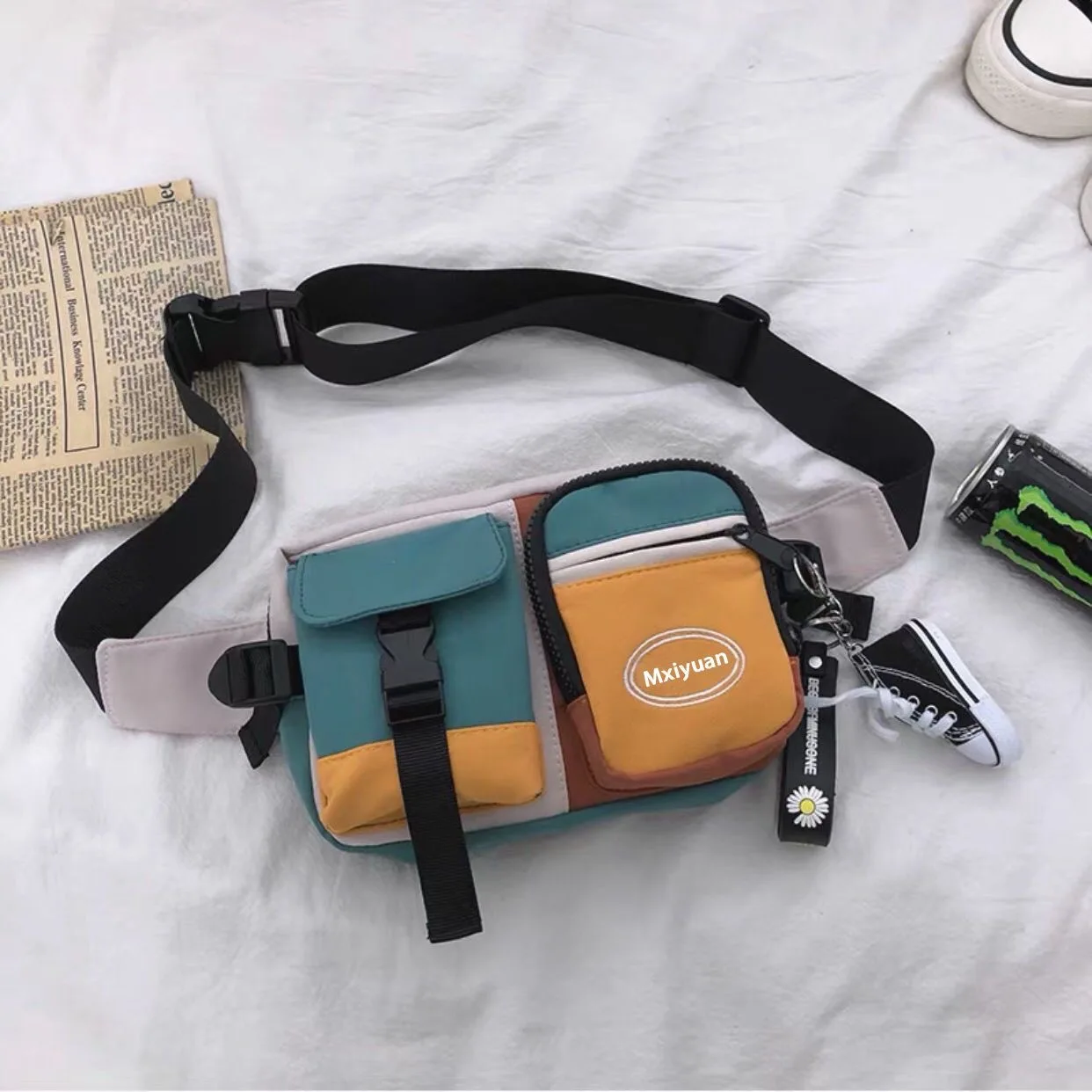 Unisex Crossbody Chest Bag, Bolsa de cintura multifunções, Bolsa casual, Sacos de mensageiro ao ar livre, Bolsa anti roubo do telefone móvel, Mercearia