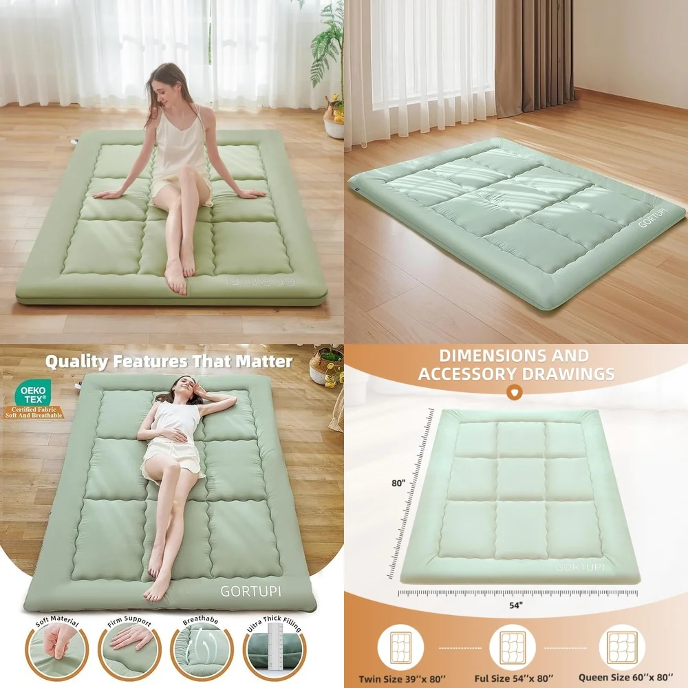 

MattressesFull Size Foldable Japanese Floor Futon Mattress for Tatami Comfort and Easy Storage