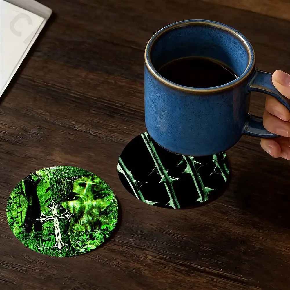 T-Type O N-Negative Wooden Theme Desktop Heat Mats Home Decor Coffee Mug Coasters For Office Restaurant