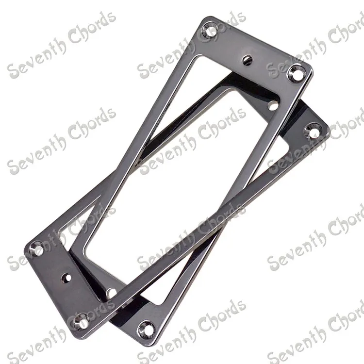 A Set 2 Pcs Mini Style Metal Flat Base Pickup Humbucker Ring for Electric Guitar Mounting Inside Frame Size:69mm x 29mm