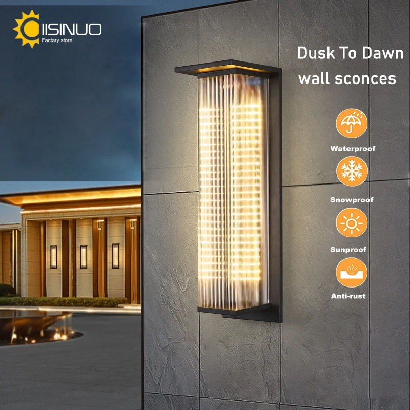 Imagem -02 - Impermeável Solar Porch Wall Light Lanternas ao ar Livre Lanternas Anti-ferrugem para Garagem do Pátio Frontal Luminária do Crepúsculo ao Amanhecer