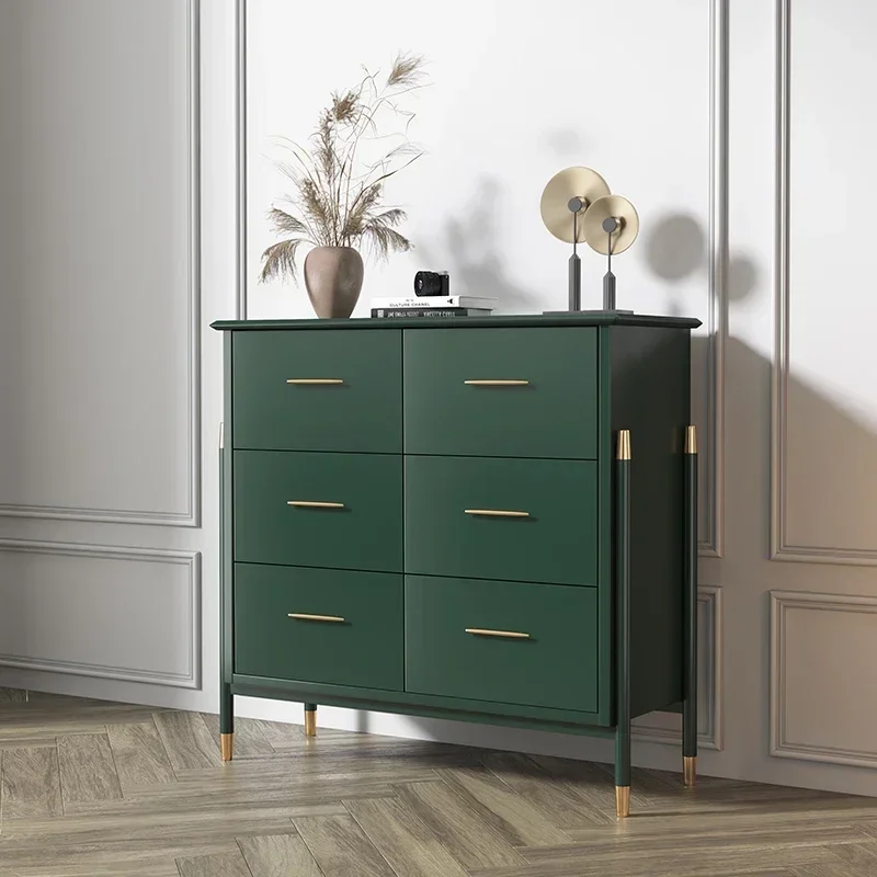 Z.Affordable Luxury Style Bedroom Locker Simple Modern Drawer American Three-Bucket Cabinet Solid Wood Entrance Cabinet
