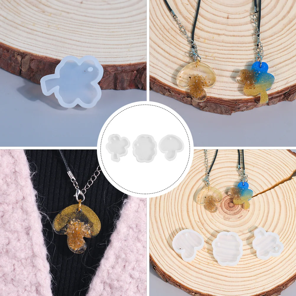 

3Pcs Silicone Pendant Mold DIY Crystal Epoxy Casting Mould Resin Jewelry Necklace Bracelet Accessory Making Tray