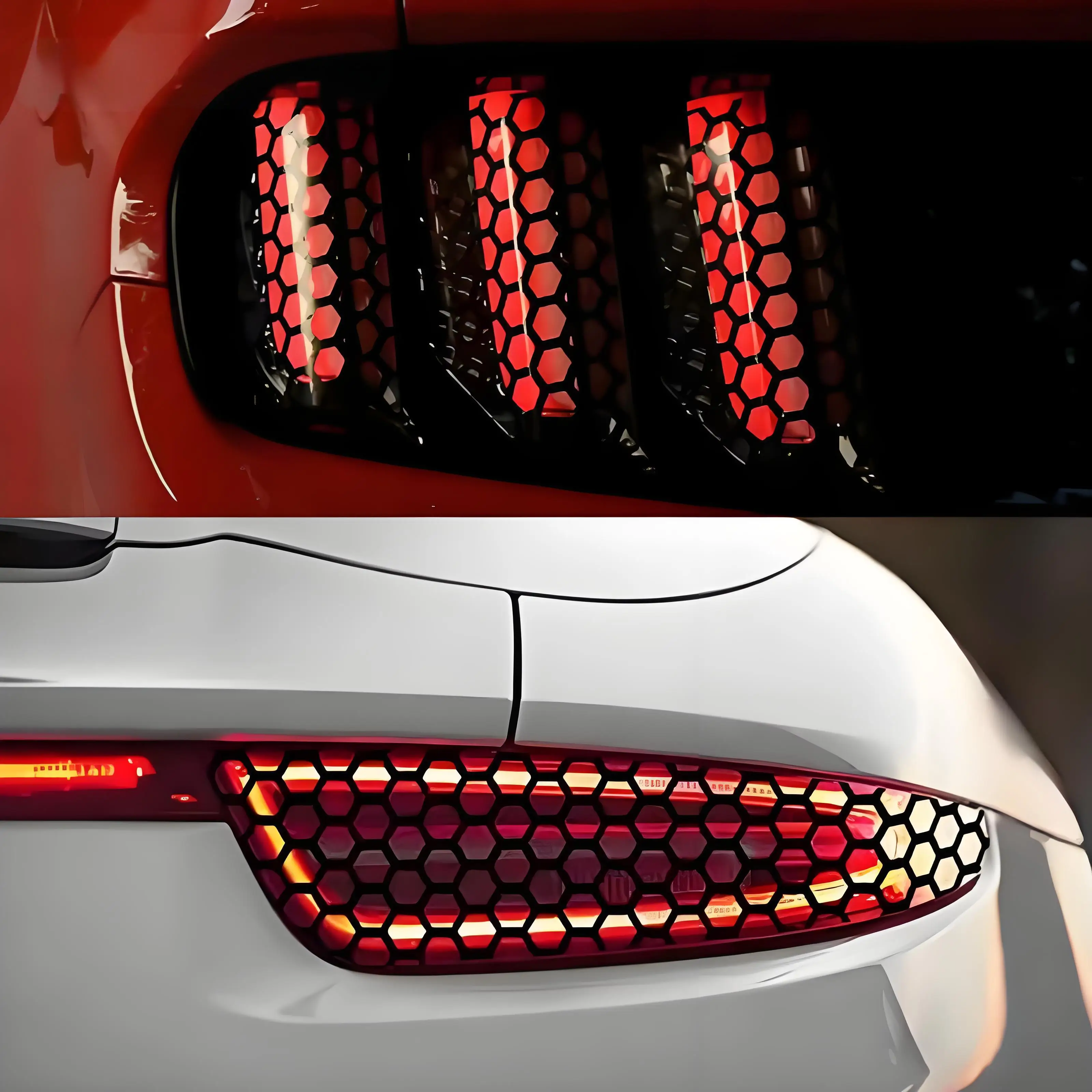 

High Quality Honeycomb Car Taillight Stickers Creative Lights DIY Car Lights Decorative Car Accessories by 18.9*11.8 inches