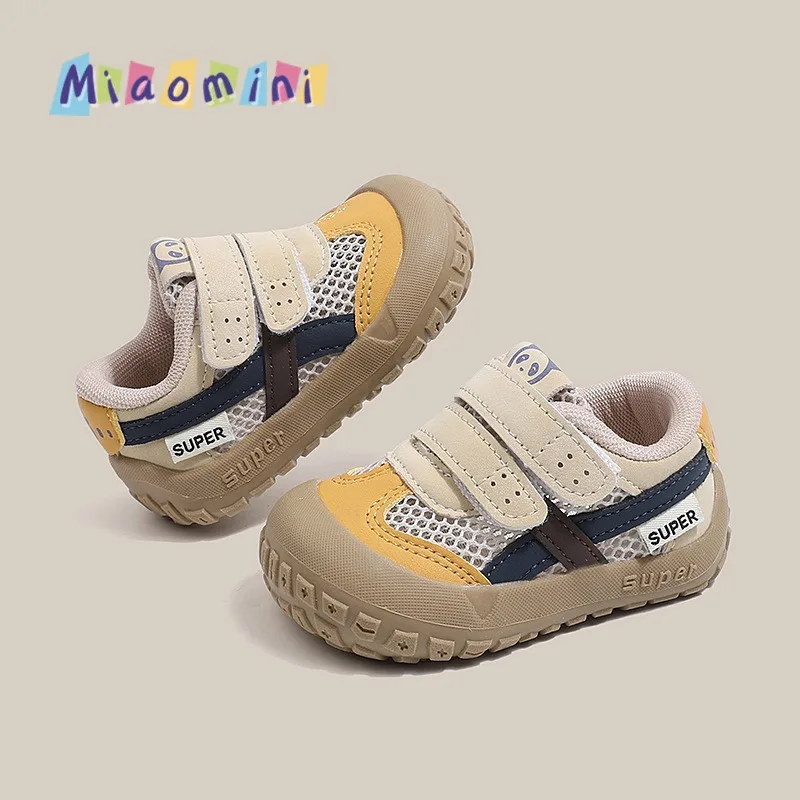 Baby Boys Girls Sneakers 2026 Spring Anti Collision Toddler Sandals Single Mesh Breathable Anti Slip Boys Girls Sports Shoes