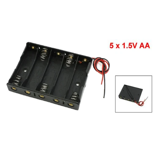 5 x baterii AA 1.5V uchwyt na Slot Case Box czarny