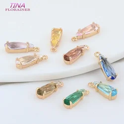 5*14.5MM 14K Gold Color Brass Drop Charms Pendants Necklace Earrings Jewelry Making Supplies Accessories