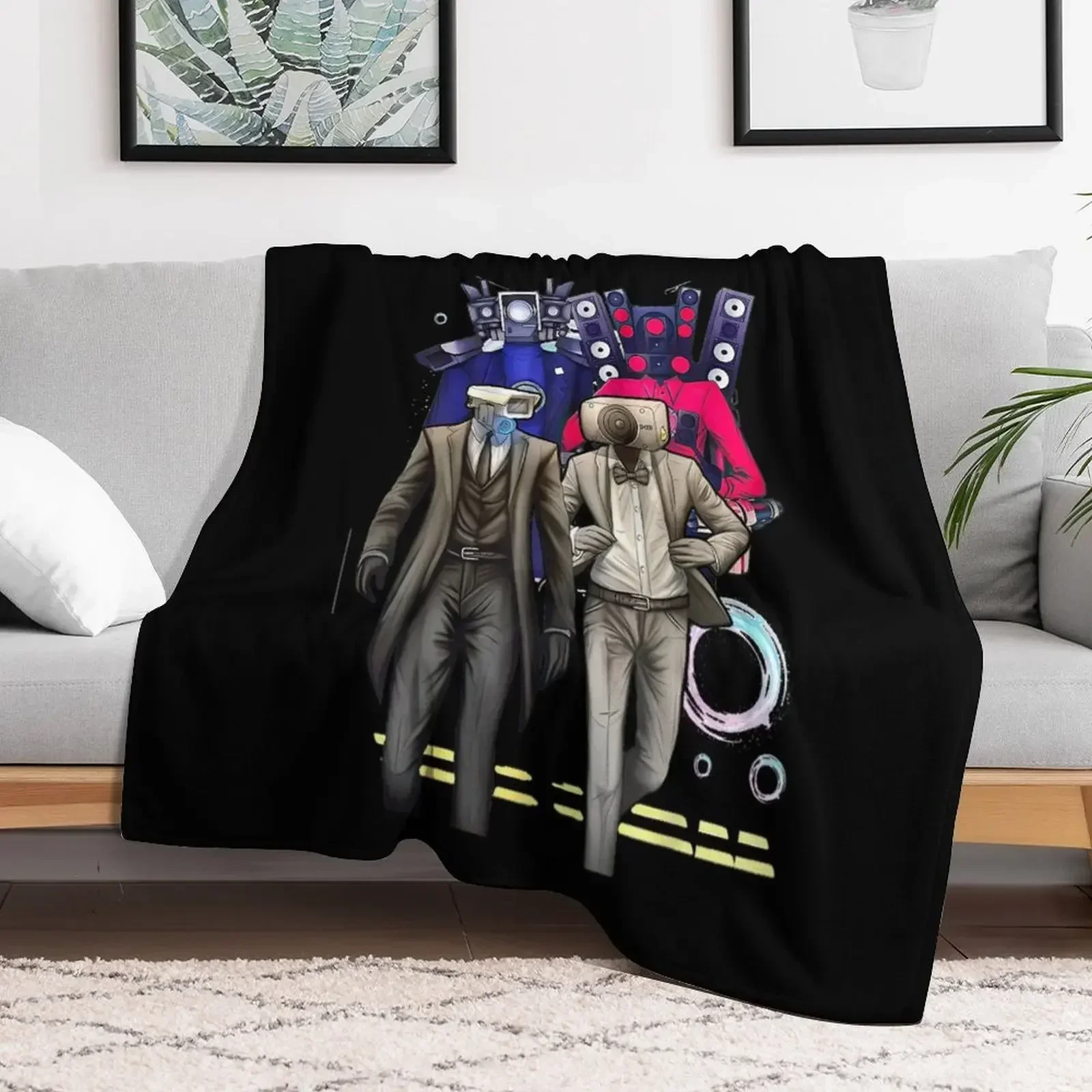

Caméraman and Speákerman Funny Throw Blanket Thins for sofa Blankets