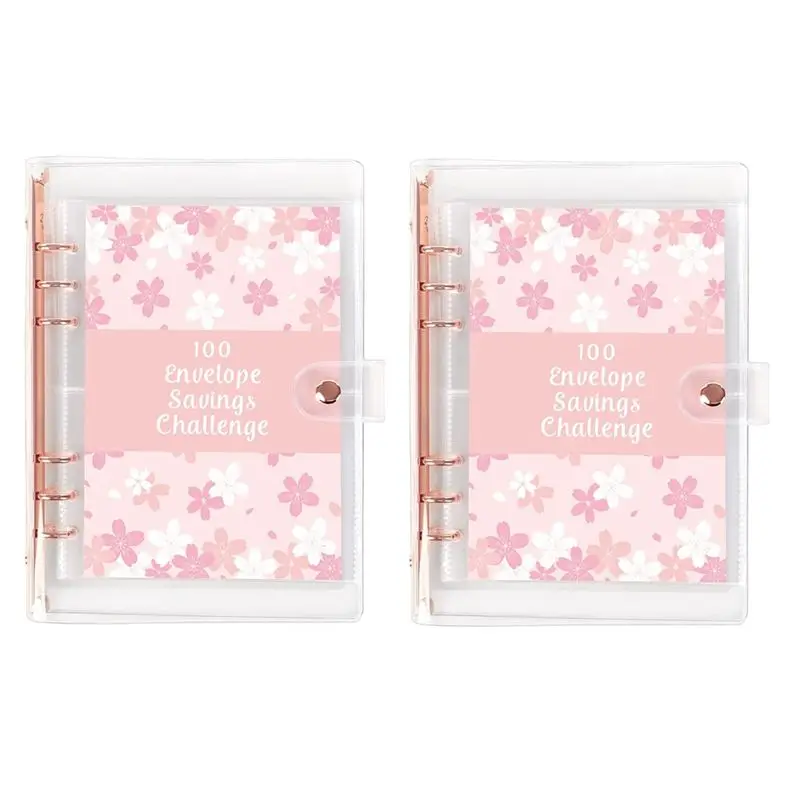 

2PCS 100 Envelope Challenge Binder Easy And Fun Way To Save 5, 050 - Savings Challenges Binder, Budget Binder
