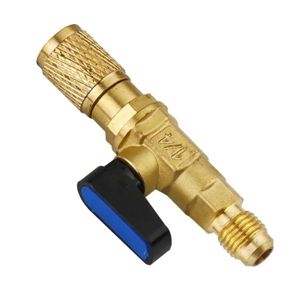 R22 Refrigerant-Ball Valve Brass Air Conditioning-Refrigerant Shut-Off Valve Connecting To Hose Refrigeration Tool R410a Adapter