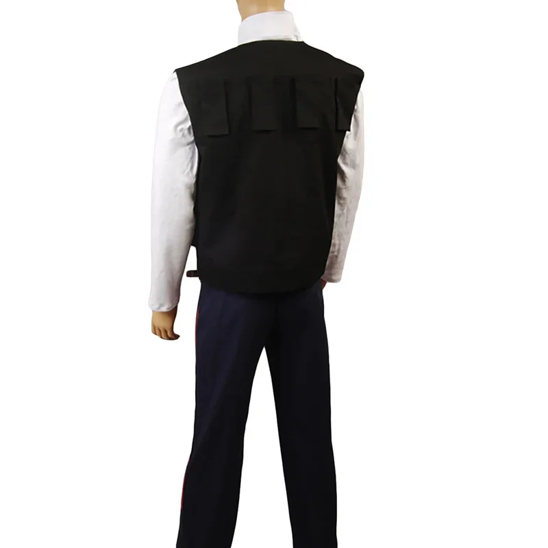 qq273 أزياء هان سولو التأثيرية للرجال البالغين، مجموعة حزام قميص سترة وسراويل