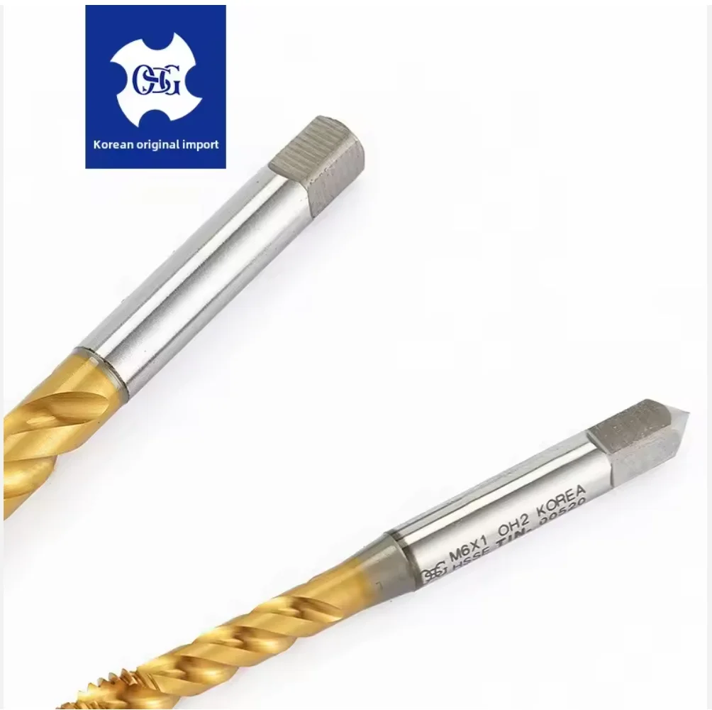 Korea OSG HSSE Spiral Fluted Tap Pointed TIN H SFT POT M1 M1.4 M2 M2.5 M3 M4 M5 M6 M8 M10 M12 Machine Screw Thread Taps